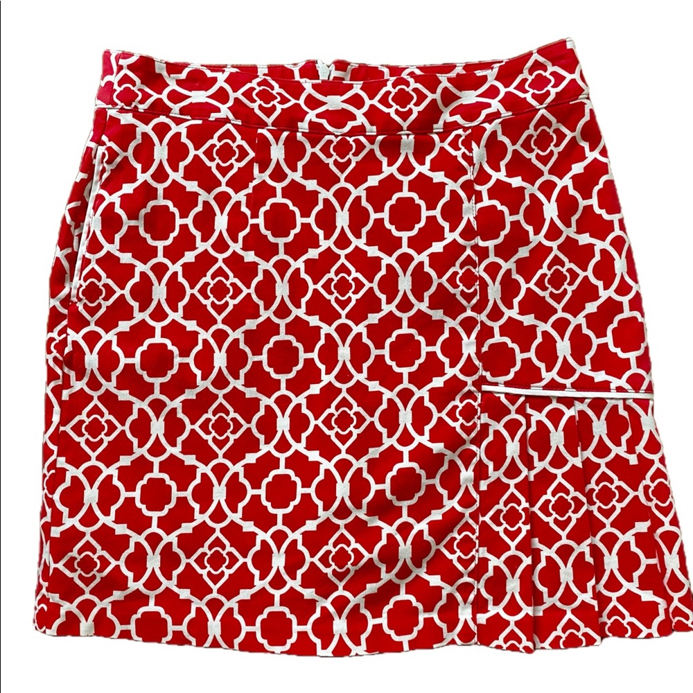 Peter Millar Golf skort - 4 red /white , cotton spandex,